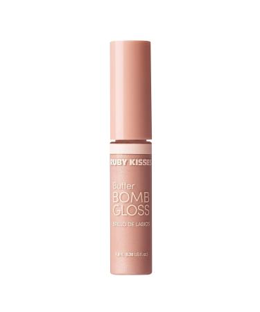 Ruby Kisses Butter Bomb Gloss - Champagne | Non-Sticky Lip Gloss with Vitamin E | Natural Nude Lip Makeup - 7.8mL - Buy Online on SooperMarket.com