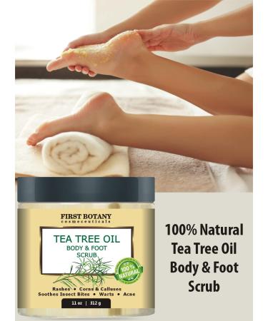 Tea Tree Oil Body & Foot Scrub with Dead Sea Salt - Natural Solution for Acne, Dandruff, Warts, Calluses & Body Odor - Buy Online on SooperMarket.com