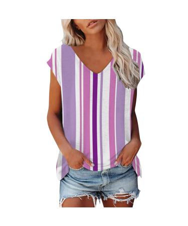Short Sleeve T Shirts Clothing Woman T-Shirt Casual Black Clothing Top Women's Floral Pattern for Women Crop Tops Shirt Shirts Top Women's Summer Tank Top 2-purple XXL