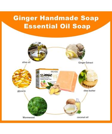 LICHENGTAI Ginger Bar Soap Lymphatic Detox Organic Ginger Bath Soap Natural Organic Ginger Soap Bar for Swelling and Pain Relief Natural Lymphatic Drainage Ginger Soap for All Skin Types - Buy Online on SooperMarket.com