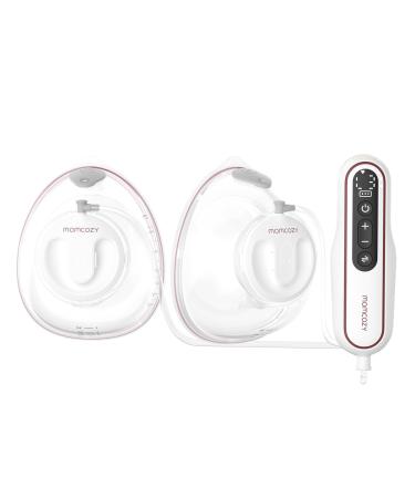 Momcozy Ultra-Light & Hands Free Breast Pump V2 Potent Wearable Pump with 27 Pumping Combinations Low Noise Painless Portable Double Electric Pump 17/19/21/24/27mm Flange Hands-Free Dusty Rose