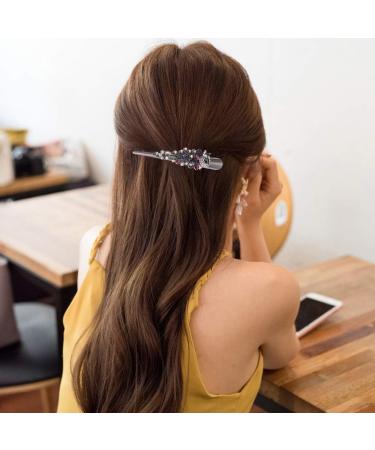 Metal Duckbill Hair Clips 2PC Large Vintage Rhinestone Duckbill Alligator Clips Crystal Teeth Hair Barrettes Duckbill Hairpins for Women Girls (Colorful+ ) - Buy Online on SooperMarket.com