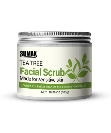 Tea Tree Facial Scrub Made for Sensitive Skin-Gentle Exfoliation Cleanses the Skin Even-toned Skin Natural Face Scrub Daily Skincare Vegan and Cruelty Free 10.58 0Z