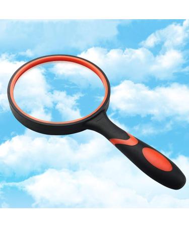 10x Magnifying Glass with Non-Slip Rubber Handle - Ideal for Seniors & Kids Perfect for Reading Books Maps Coins & Hobbies - 75mm Yellow - Buy Online on SooperMarket.com