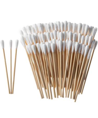 Long Cotton Swabs - 3.93 Inch Cotton Swabs with Wooden Sticks Cleaning Swabs for Wound Care&Cleaning (500 Pcs)
