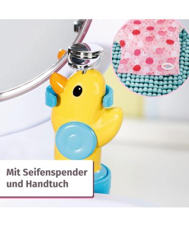 Shop Baby Born Bath Washbasin - Interactive Doll Playset with Light Sound Toothbrush Soap Dispenser & More | 832707 by Zapf Creation - International Shipping Available - Buy Online on SooperMarket.com
