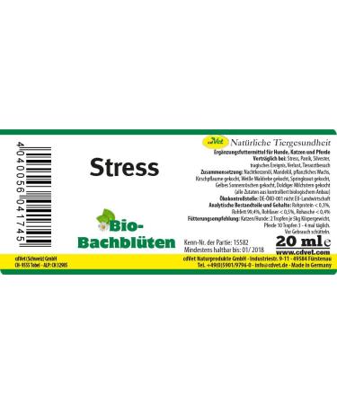 Buy Bio-Bachbl ten Stress 20ml for Animals | Natural Stress Relief | International Shipping - Buy Online on SooperMarket.com