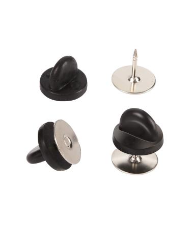 Tie Tacks Blank Pins with PVC Rubber Pin Backs  50 Pairs Locking Clasp for Badge Insignia DIY Crafts