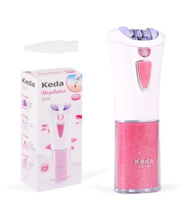 Facial Epilator for Women Cordless Facial Hair Removal Electric Trimmer Tweezer for Women Face Arm Underarm Chin Bikini Face Epilator with LED Light Painless Smooth Glide Mini Epilator for Travel