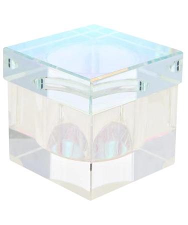 Monomer Cup Nail Crystals Cup 2 Inch Square Crystal Glass Nail Dish for Monomer with Lid High Transparency Nail Cup for Nail Art Acrylic Liquid Dazzling Colors