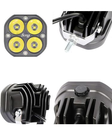 Yellow 3-Inch 40w LED Pods Fog Light Bar for Off-Road Truck Boat ATV UTV 4X4WD - Pair of 80w Amber Spot Lights - Buy Online on SooperMarket.com