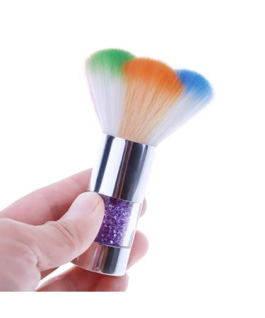 2Pcs Colorful Nail Art Dust Brush Remover for Acrylic & UV Gel Nails with Rhinestone Handle - Buy Online on SooperMarket.com