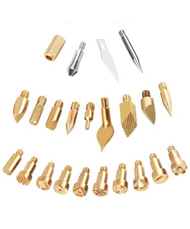 23Pcs Pyrography Wood Burning Tips, Wood Burning Tool Kits Carving Iron Tip for Embossing/Adults/Beginners/Birthday/Wedding Anniversary/Halloween/Christmas DIY