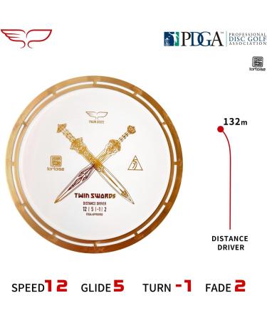 Yikun Professional Disc Golf Twin Swords Tortoise Fruit Line Distance Driver 170-175g Perfect for Outdoor Games and Competition Golden - Buy Online on SooperMarket.com