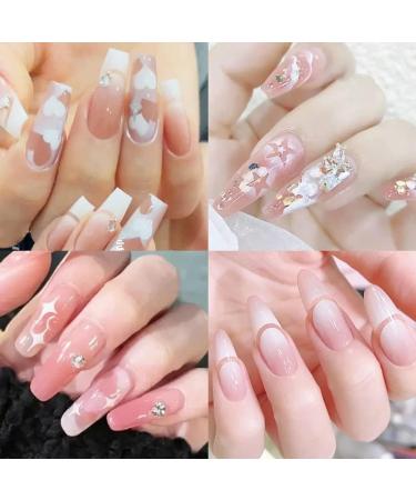 French Tip Nail Stickers - 6 Sheets Funny Printing Decals with Butterfly, Star, Heart Designs for French Manicure - Self-Adhesive 3D Nail Art Templates - Buy Online on SooperMarket.com