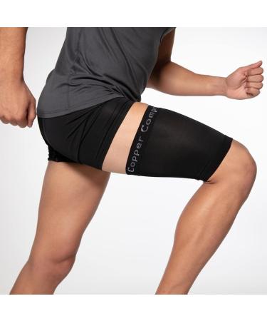 Copper Compression Hamstring Support Sleeve - XL X-Large - Anti-Slip Thigh Support for Sore Hamstring, Groin, Quad - Ideal for Muscle Sprains, Tendinitis, Workouts, Sciatica Pain - Men & Women - 1 Pack - Buy Online on SooperMarket.com