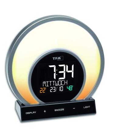 TFA Dostmann Lichtwecker Soluna 60.2026.01 sunset 5 light modes indoor climate control black (l) 170 x (b) 68 x (h) 175 mm plastic modern