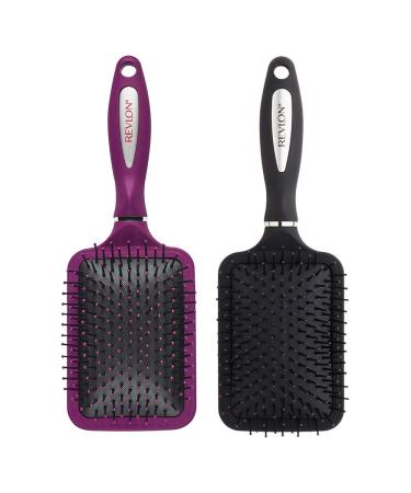 Revlon Straight & Smooth Soft Touch Paddle Hair Brush Set - Black & Berry - Buy Online on SooperMarket.com