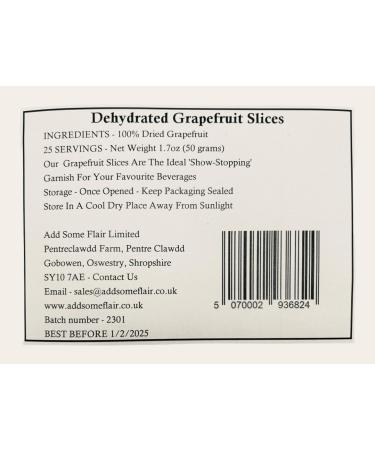 Dried Grapefruit Slices - Premium Dehydrated Cocktail Garnishes - 25 Servings (50g Approx) - Buy Online on SooperMarket.com