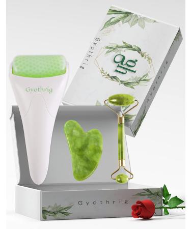 Jade Face Gua Sha Roller - Natural Cooling Anti-Wrinkle Skin Care Tool for Migraine Relief and Muscle Relaxation - Perfect Mother's Day Gift - Buy Online on SooperMarket.com