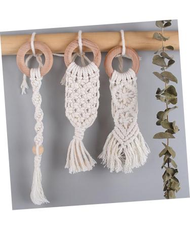 Vicasky 3 Pcs Handwoven Cotton Rope Dental Care Toys - Bitter Cotton Bite Sticks & Rings for Toddlers | Safe Handmade Beech Teething Relief - Buy Online on SooperMarket.com