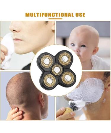 Replacement Shaver Blade Heads - 5 Heads Electric Razor for Beard & Face - Easy Install (Black+Gold) - Buy Online on SooperMarket.com