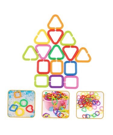 Ibasenice 175 PTH Geometric Chain Buckle Baby Rings Toy - 5 Colorful Toddler Chain Play Set for Crib 5.5x5.5cm - Buy Online on SooperMarket.com