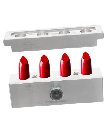 NOLITOY Aluminum Alloy 4 Hole Lipstick Mold Set | DIY Lip Tint Lip Balm & Lip Gloss Kit | Perfect Lipstick Maker Tools 10.2X4.6cm Silver - Buy Online on SooperMarket.com