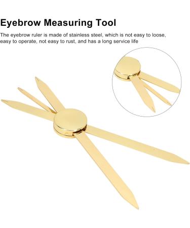 Compass Eyebrow Ruler Stainless Steel Material Gold Eyebrow Stencil Ruler Adjustable Accurate Positioning Compass Design Brow Measuring Tool - Buy Online on SooperMarket.com