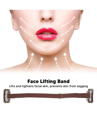 4PCS Face Lift Bands | Elastic Facial Lift Belt for Eye Wrinkle Removal | V Shaped Slimming Face Bands (Brown) - Buy Online on SooperMarket.com