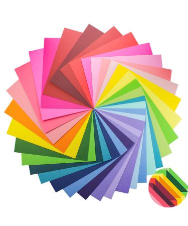 Livholic 100 Pack Heavy Colored Paper Cardstock Front Back Different Color Codes Colorful Cardstock 250GSM for DIY Art Scrapbook Paper Crafting School Supplies (100) Assorted Color-100