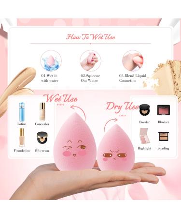 12-Piece Pink Makeup Sponge Set for Flawless Liquid, Cream, and Powder Application - Buy Online on SooperMarket.com
