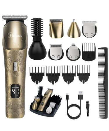 Hatteker Upgraded Beard Trimmer for Men Waterproof Cordless Hair Clipper Electric Razor Shaving Grooming Kit with Mustache Face Nose Body