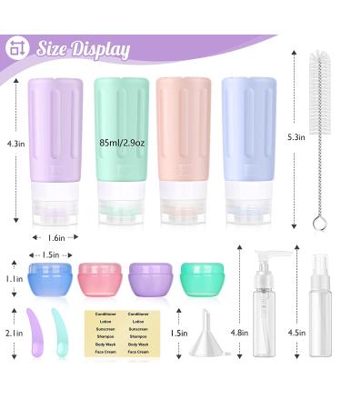 JBYAMUS 16 Pcs Silicone Travel Bottles Set - TSA Approved, Leak-Proof Toiletries Containers for Women, Portable & BPA Free - Pink - Buy Online on SooperMarket.com