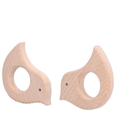 Beech Wooden Bird Teething Toys Set for Natural Pain Relief - 5 Pcs DIY Baby Teether Handiwork Accessory - Buy Online on SooperMarket.com