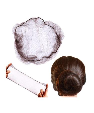 50pcs Hairnet Bun Net Invisible Hair Net Elastic Mesh 20inch 50cm (Bulk Packing,Dark Brown) 50 Count (Pack of 1) Dark Brown