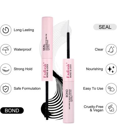 FADLASH Eyelashes Glue - Latex-Free Lash Adhesive for Individual Cluster Extensions | 48-72 Hours Hold | Suitable for Sensitive Eyes | Pink - Buy Online on SooperMarket.com
