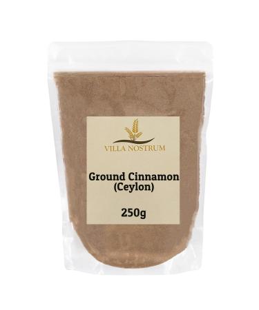 Cinnamon Ground (Ceylon) 250g by Villa Nostrum - Cinnamon Powder (True Cinnamon Ceylon) Ideal for Baking Cooking Rich Aroma