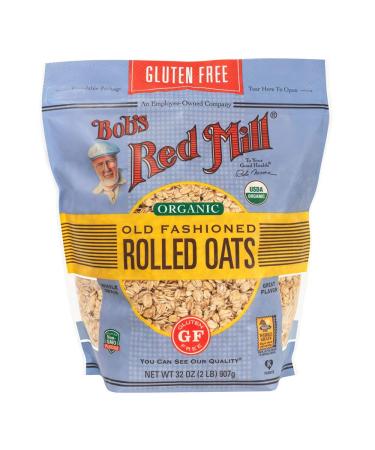 Bob's Red Mill Gluten Free Organic Old Fashioned Rolled Oats, 2 Pound (Pack of 1)