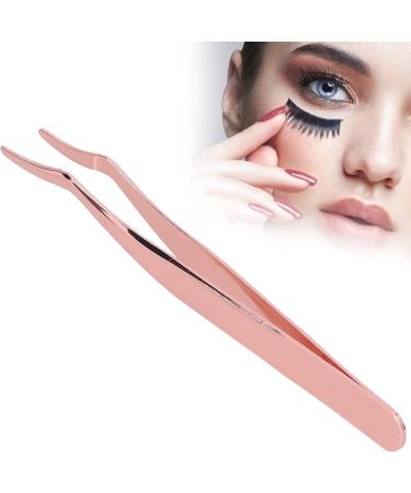 Professional Rose Gold Eyelash Extension Tweezers - Curved Stainless Steel for Mega Volume & Precise Application - Buy Online on SooperMarket.com