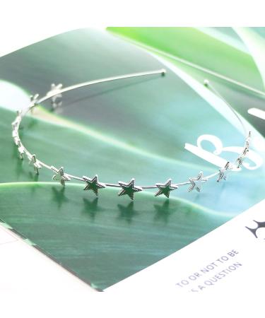2 Pack Gold & Silver Alloy Star Headbands - Bridal Wedding Hair Accessories for Women and Girls | Elegant Ornaments - Buy Online on SooperMarket.com