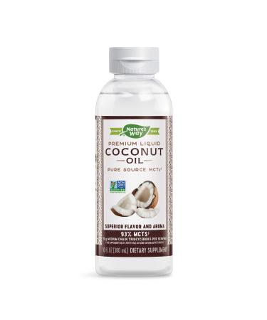 Natures Way Premium Liquid Coconut Oil, Pure Source MCTs, Non-GMO, 10 Fl. Oz.