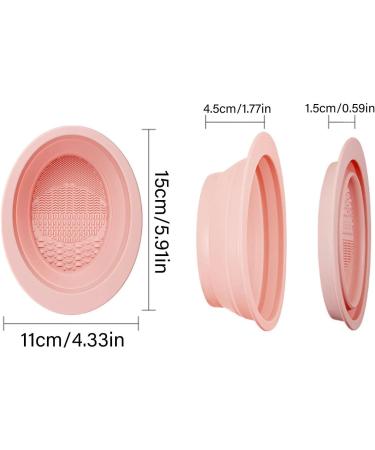 Teksome Makeup Brush Cleaner Mat - Silicone Foldable Brushes Scrubber Bowl Compact Washing Supplies For Cleansing Makeup Sponges Brushes & Applicators Pink - Buy Online on SooperMarket.com