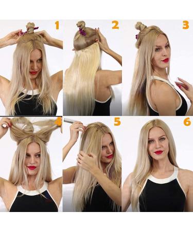 Buy Dark Black Hairpiece Extensions with Invisible Wire | Thickening Wavy Weft Hair Extensions - 40 cm - Buy Online on SooperMarket.com