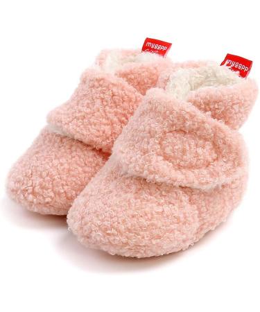 Matt Keely Baby Anti-Slip Soft Sole Slipper Booties - Pink Style 2 (0-6 Months) - Warm Winter Boots with Fleece Lining - Buy Online on SooperMarket.com
