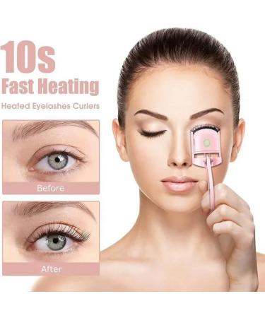 Bntaomle Electric Eyelash Curler USB Charging Model Fast Heating Portable Eye Lash Perm Lasting Curling Thermal Eyelash Clip A White - Buy Online on SooperMarket.com