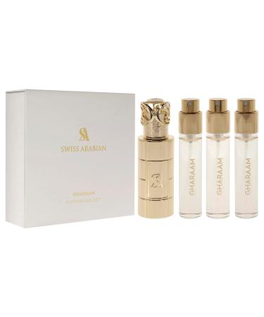Swiss Arabian Gharaam for Unisex - 4 Pc Mini Gift Set 3 x 10ml Perfume Spray 1 Metal Case - Buy Online on SooperMarket.com