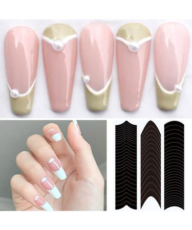 French Manicure Nail Stickers - 6 Sheets French Tip Nail Guides for DIY Nail Art - Buy Online on SooperMarket.com