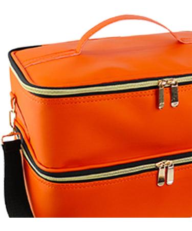 Folpus Nail Polish Organizer Nail Organizers Double Layer Nail Supplies Travel Nail Kits Nail Polish Storage Box Handbag for Home Orange - Buy Online on SooperMarket.com