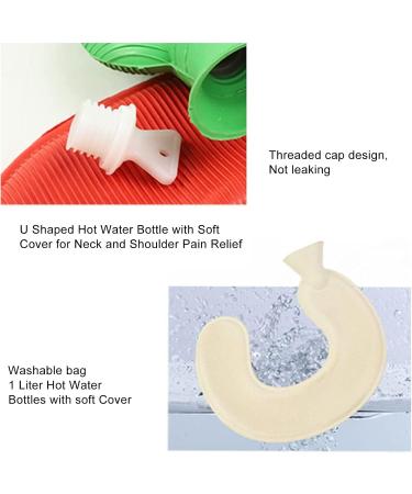 LBEC 1L Hot Water Bottle - Explosion-Proof U-Shaped Soft Cover for Pain Relief - Gray - Buy Online on SooperMarket.com